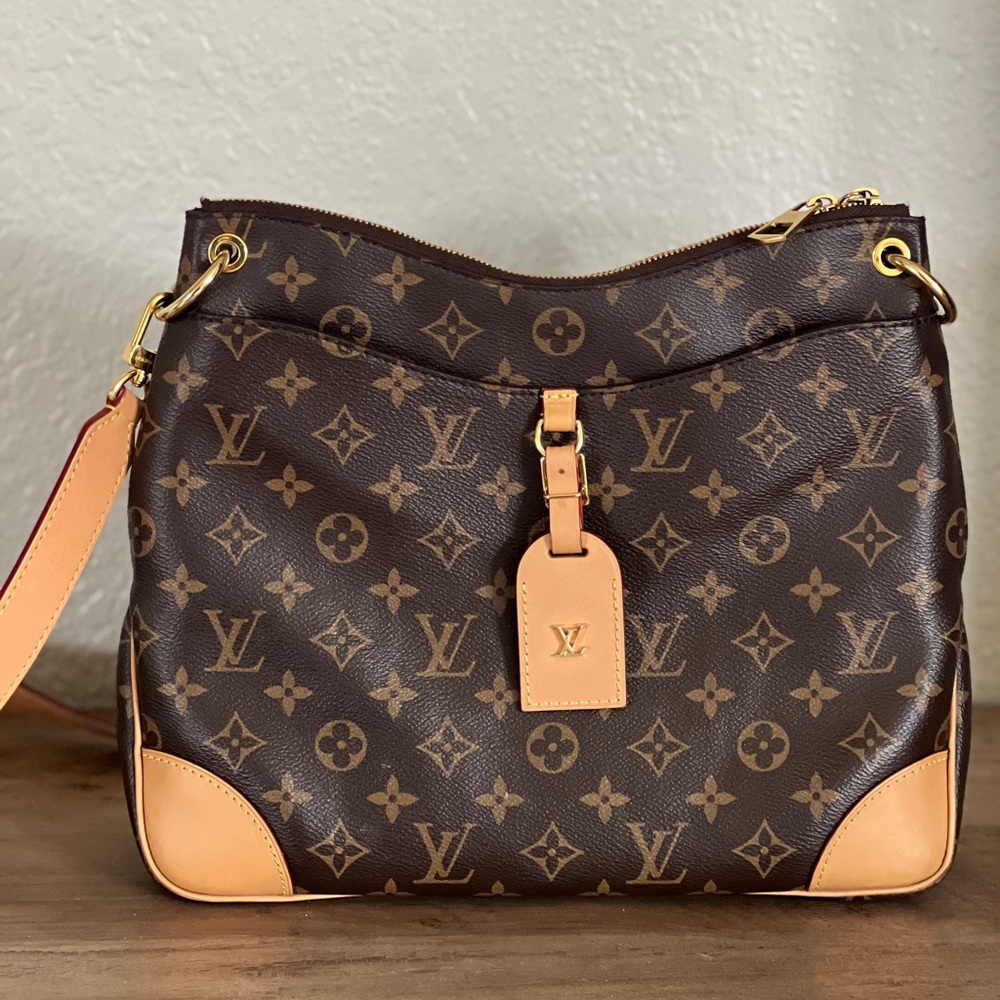Louis Vuitton Monogram Canvas Dark Brown and Tan Leather Crossbody